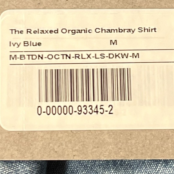 Everlane Relaxed Organic Cotton Chambray Long Sleeve Button Down Shirt Medium - Picture 10 of 11